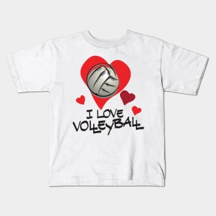 I Love Volleyball Kids T-Shirt